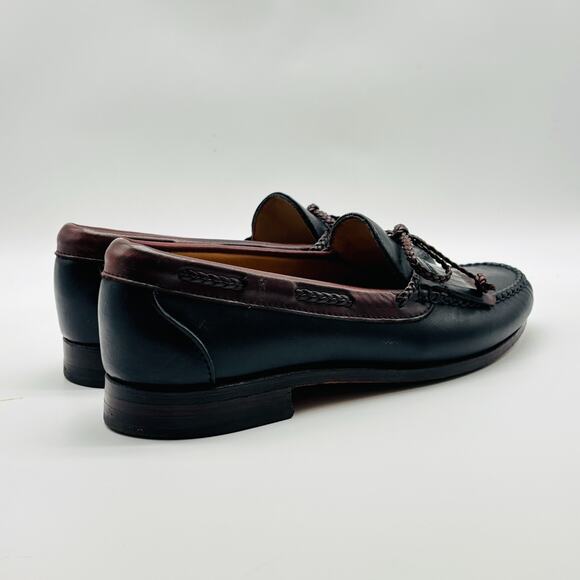 Allen Edmonds Loafers Mens 8.5 Brown Black Leather Woodstock Tassels Shoes
